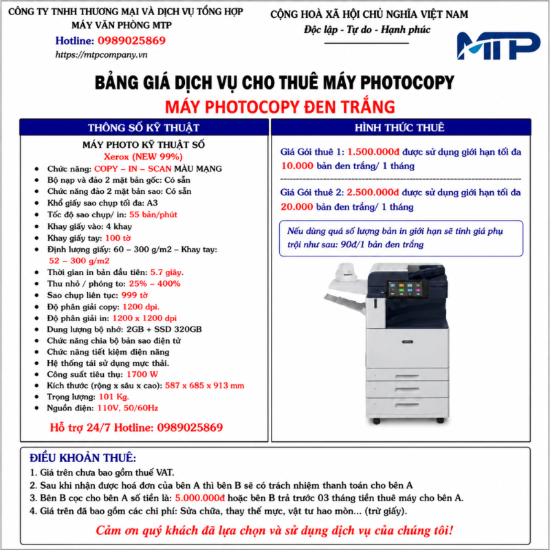 Cho thuê máy photocopy KCN Đồng Văn (01)